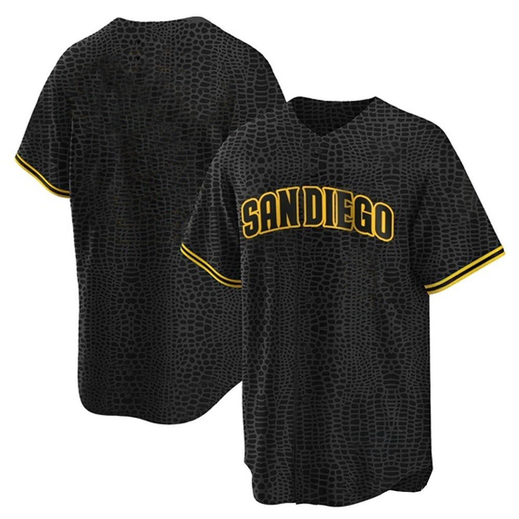 Ldoa S.Diego Padres Blank Player Black Snake Skin City Home Game Stitched Jerseys