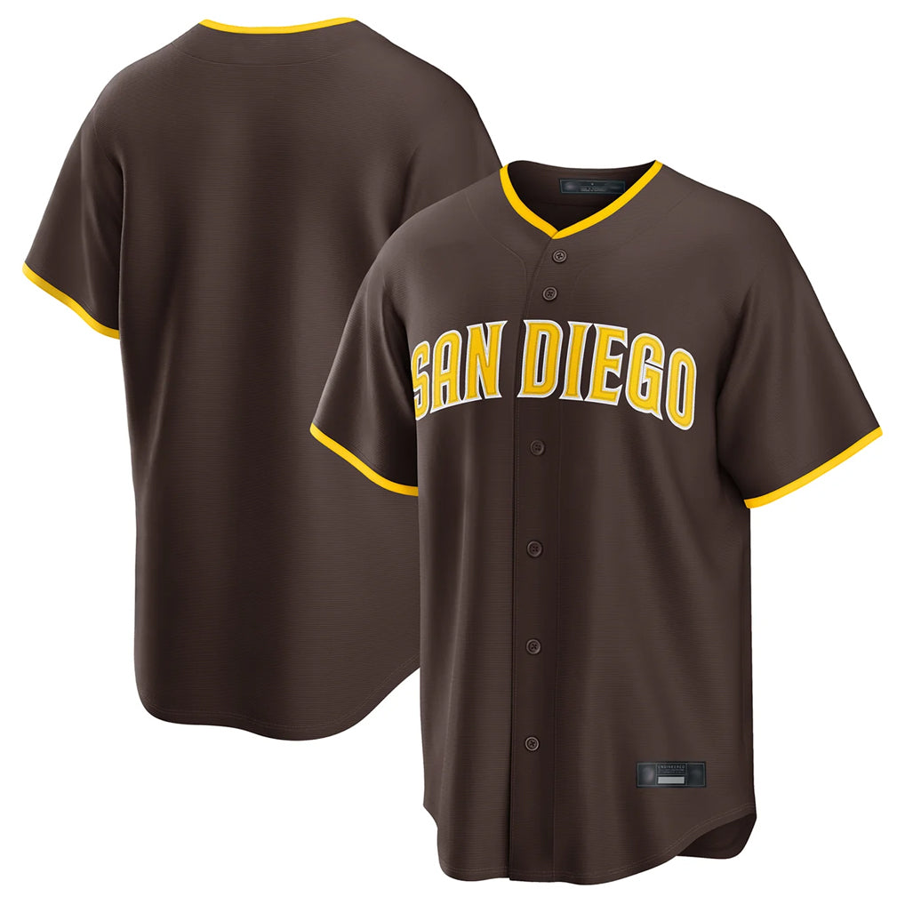 Ldoa S.Diego Padres Blank Player Brown Home Game Stitched Jerseys
