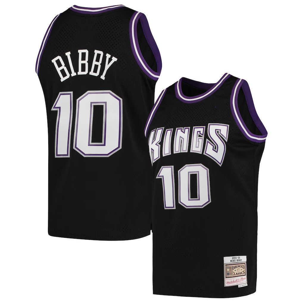 Ldoa S.Kings #10 Mike Bibby Mitchell & Ness Black Hardwood Classics Swingman Jerseys