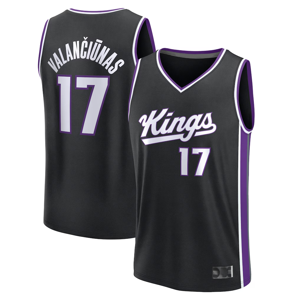 Ldoa S.Kings #17 Jonas Valan?i¨±nas Fanatics Black Fast Break Replica Jerseys - Icon Edition