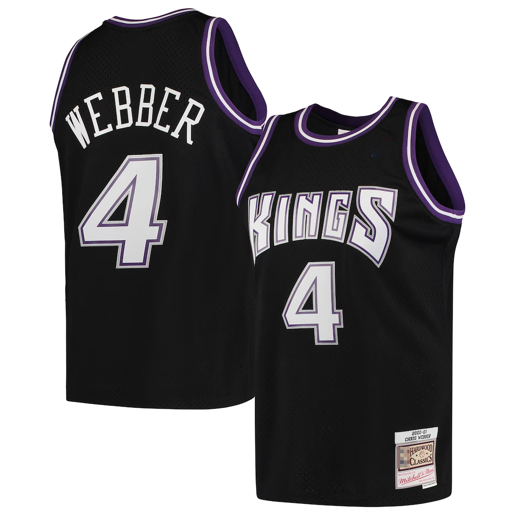 Ldoa S.Kings #4 Chris Webber Mitchell & Ness Black 2000-2001 Hardwood Classics Swingman Jerseys