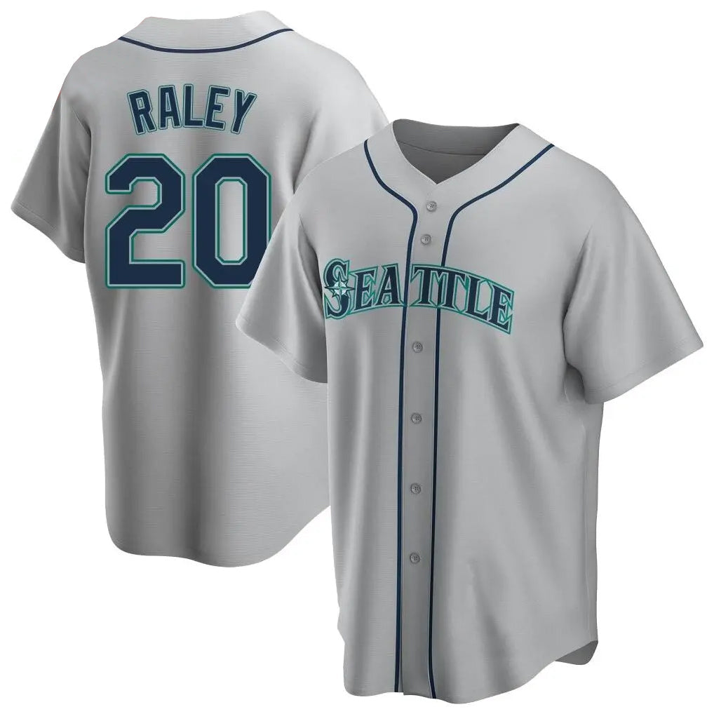 Ldoa S.Mariners #20 Luke Raley Player Gray Home Game Stitched Jerseys