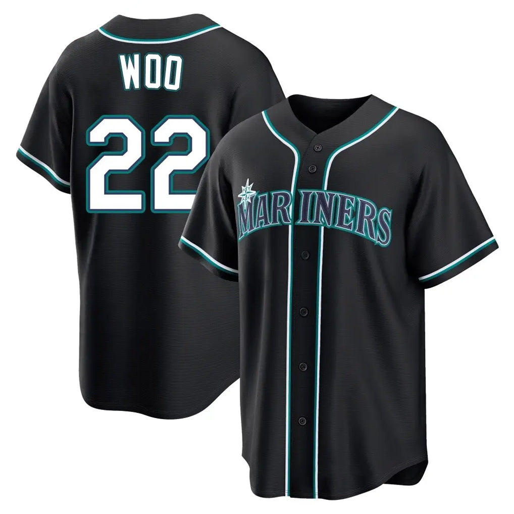 Ldoa S.Mariners #22 Bryan Woo Player Black Fashion Home Limited Stitched Jerseys