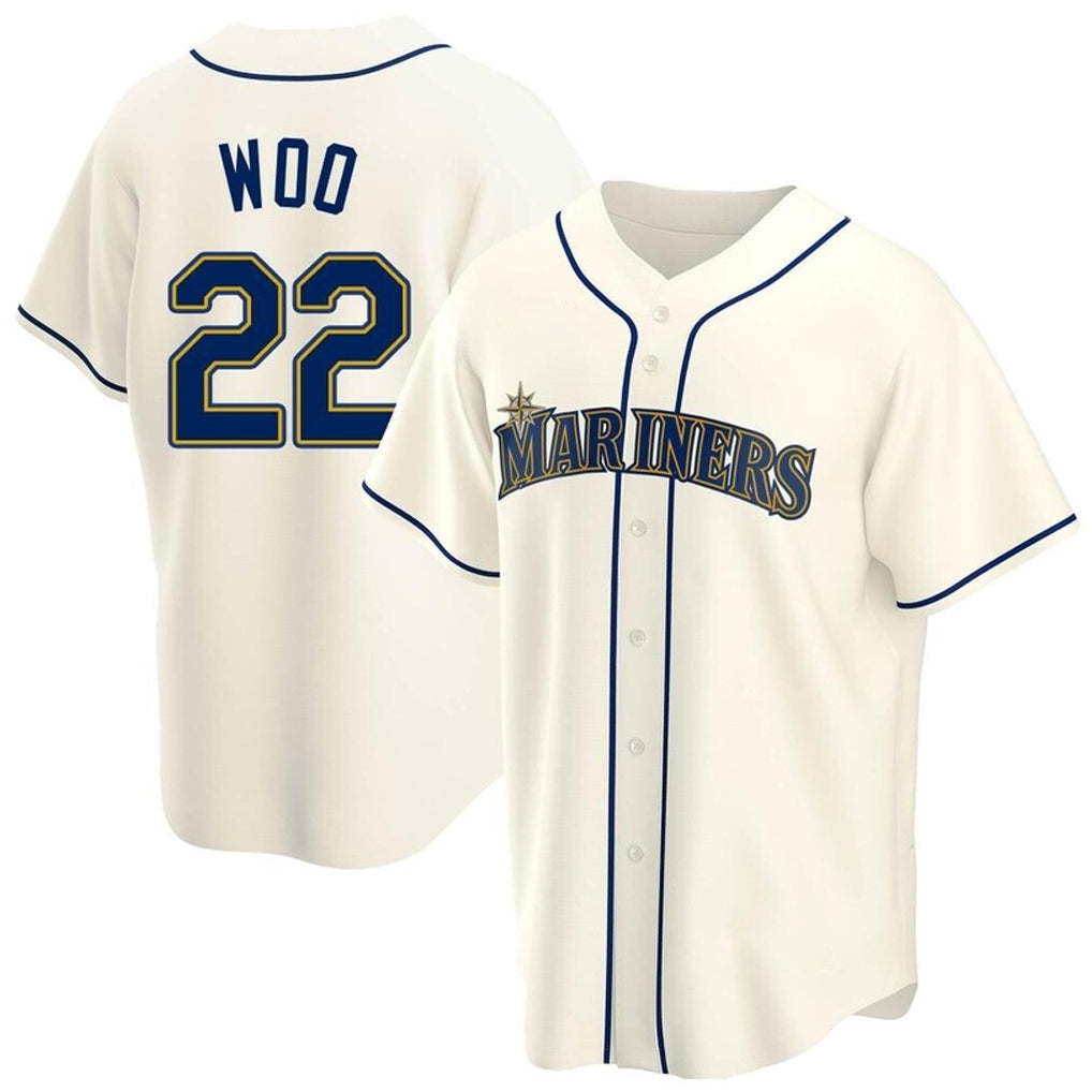 Ldoa S.Mariners #22 Bryan Woo Player Cream Home Game Stitched Jerseys