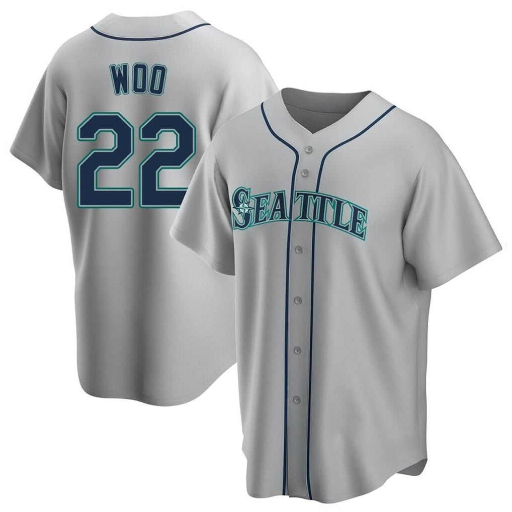 Ldoa S.Mariners #22 Bryan Woo Player Gray Home Game Stitched Jerseys