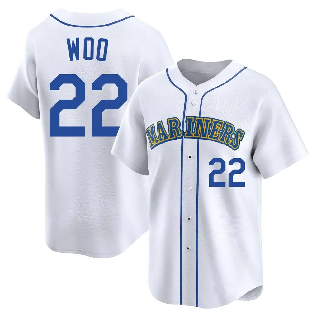 Ldoa S.Mariners #22 Bryan Woo Player White Pitch Fashion Game Stitched Jerseys