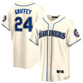 Ldoa S.Mariners #24 Ken Griffey Jr Player Cream Cooperstown Home Limited Stitched Jerseys