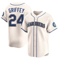Ldoa S.Mariners #24 Ken Griffey Jr Player Cream Home Limited Stitched Jerseys