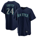 Ldoa S.Mariners #24 Ken Griffey Jr Player Navy Home Game Stitched Jerseys