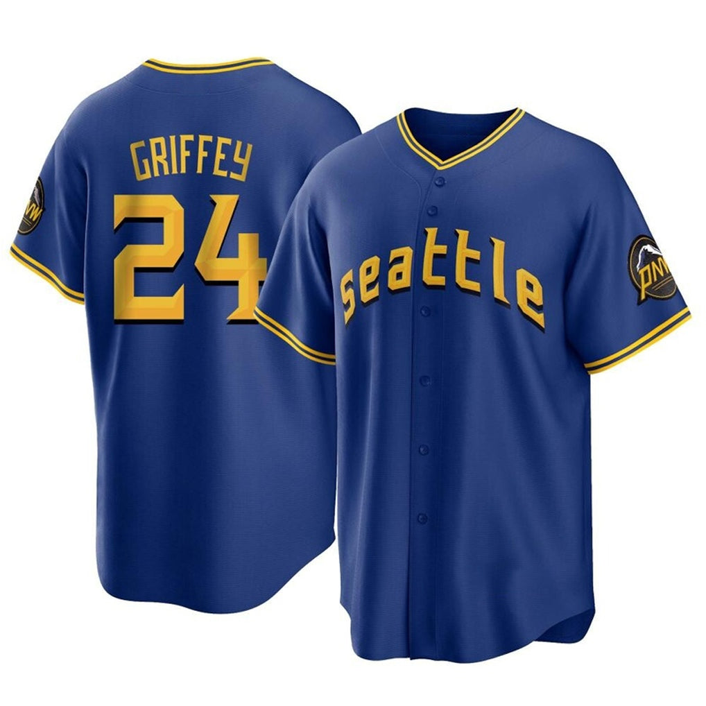 Ldoa S.Mariners #24 Ken Griffey Jr Player Royal City Connect Home Game Stitched Jerseys