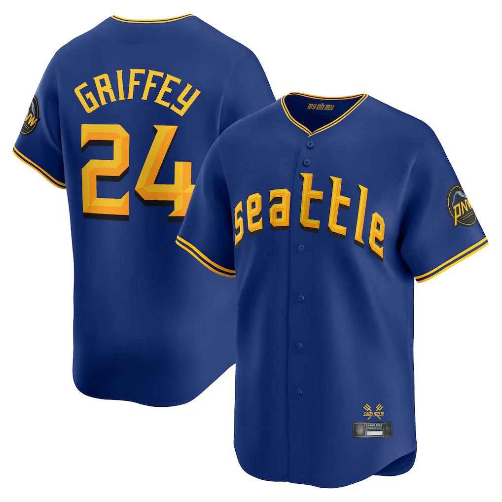 Ldoa S.Mariners #24 Ken Griffey Jr Player Royal City Connect Home Limited Stitched Jerseys