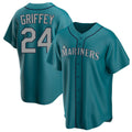 Ldoa S.Mariners #24 Ken Griffey Jr Player Teal Home Game Stitched Jerseys