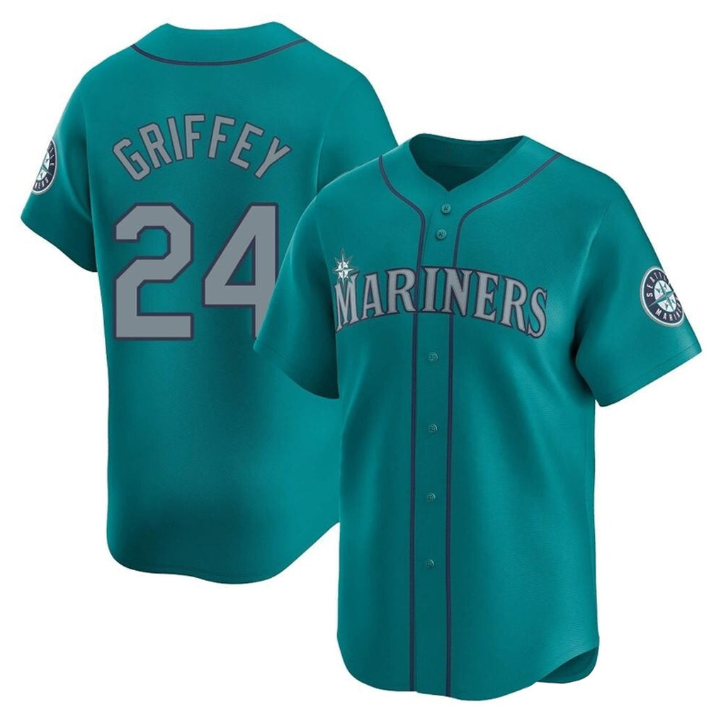 Ldoa S.Mariners #24 Ken Griffey Jr Player Teal Home Limited Stitched Jerseys