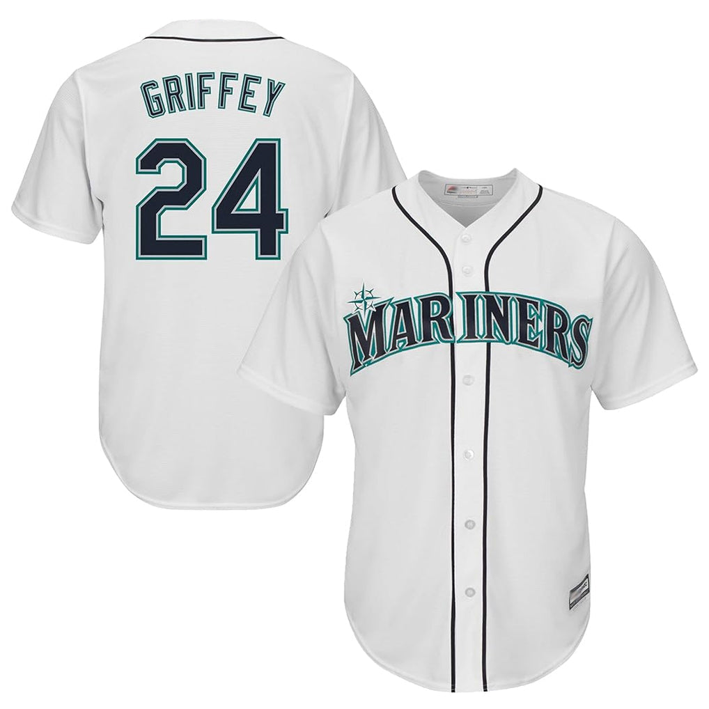 Ldoa S.Mariners #24 Ken Griffey Jr Player White Cool Base Home Game Stitched Jerseys