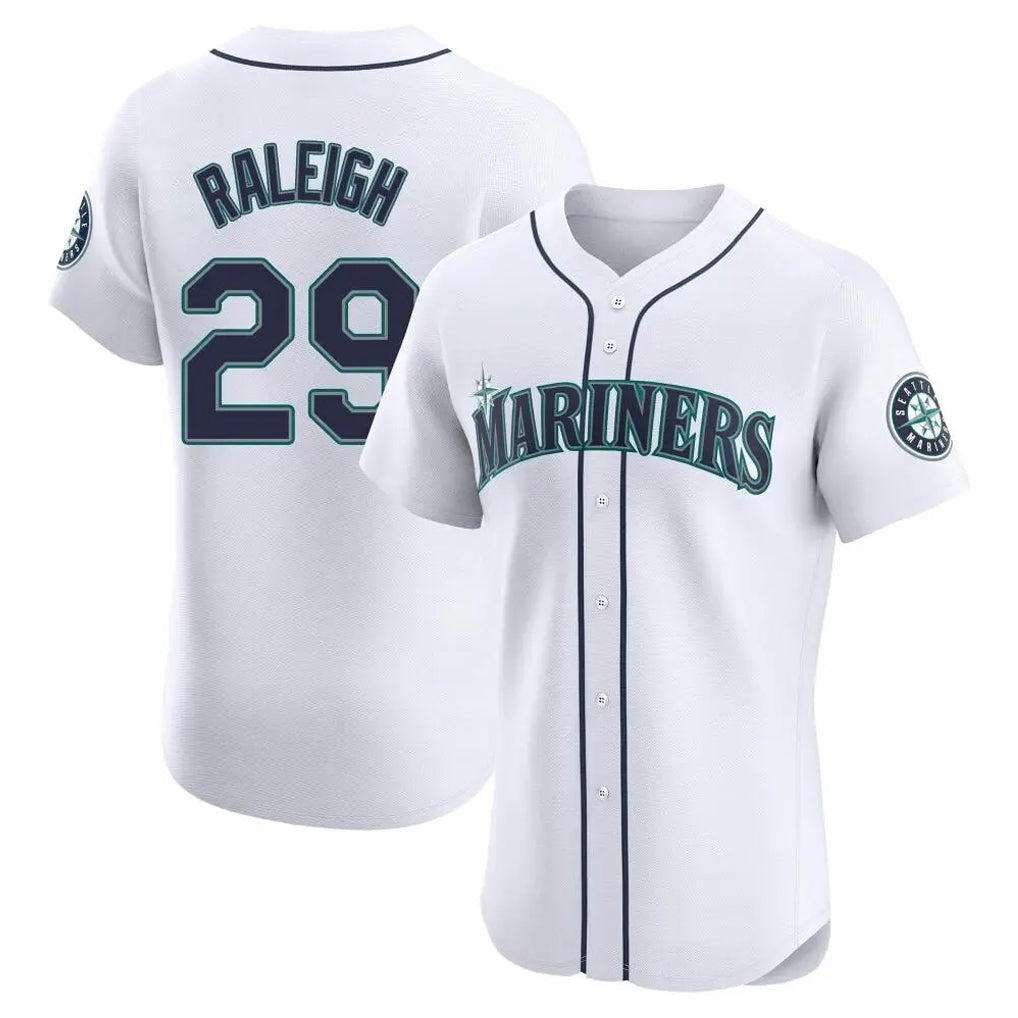 Ldoa S.Mariners #29 Cal Raleigh Player White Home Limited Elite Stitched Jerseys