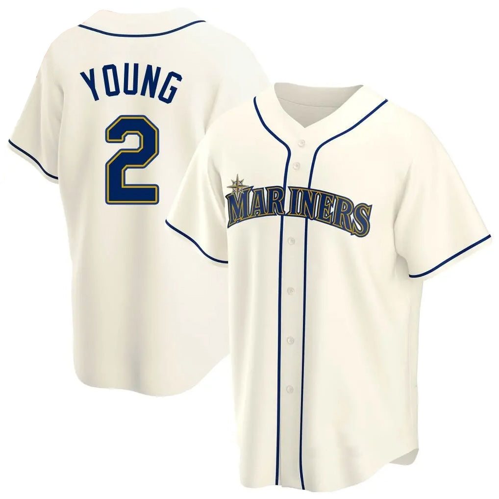 Ldoa S.Mariners #2 Cole Young Player Cream Home Game Stitched Jerseys