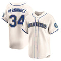 Ldoa S.Mariners #34 Felix Hernandez Player Cream Home Limited Stitched Jerseys
