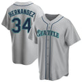 Ldoa S.Mariners #34 Felix Hernandez Player Gray Home Game Stitched Jerseys