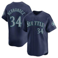 Ldoa S.Mariners #34 Felix Hernandez Player Navy Home Limited Stitched Jerseys