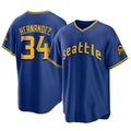 Ldoa S.Mariners #34 Felix Hernandez Player Royal City Connect Home Game Stitched Jerseys