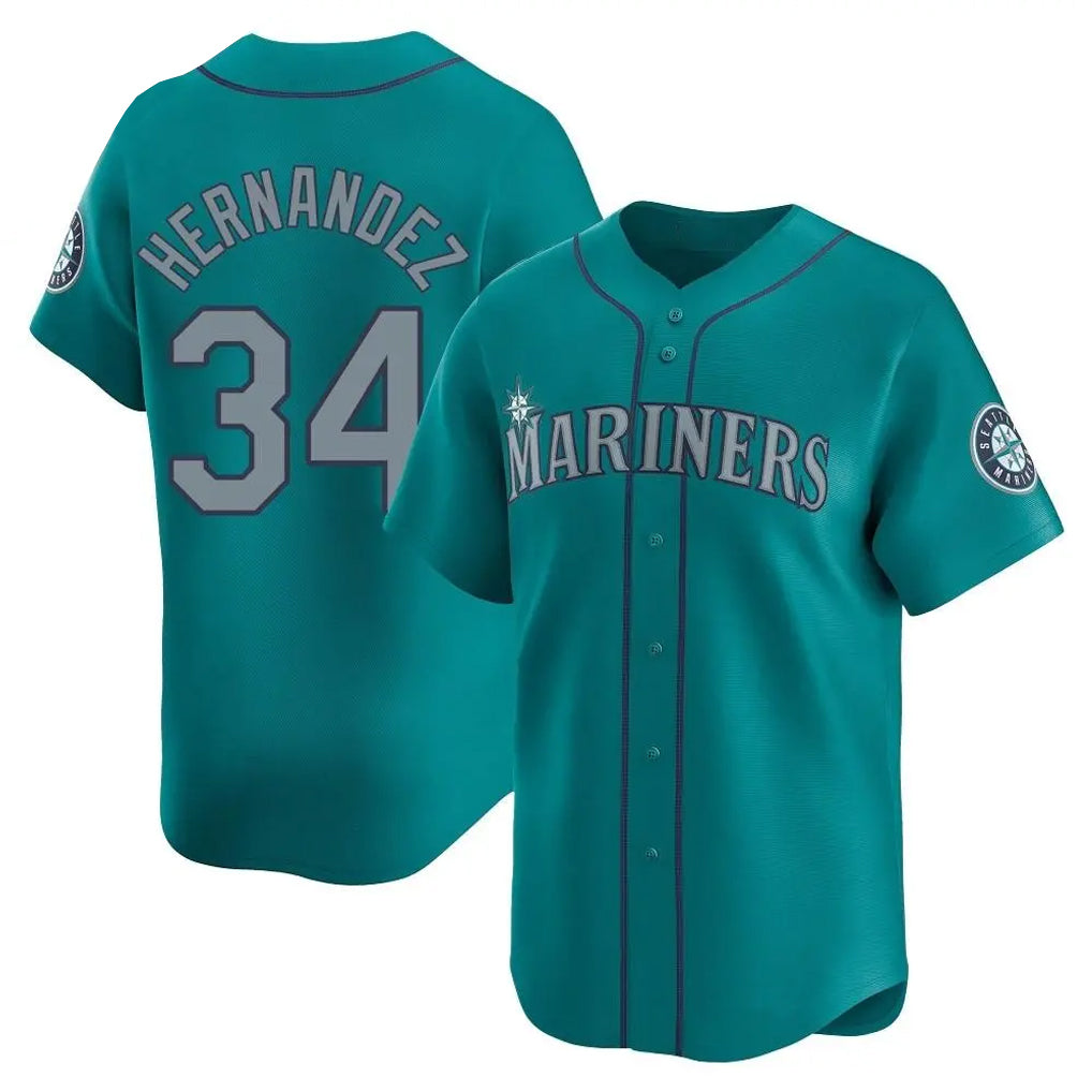 Ldoa S.Mariners #34 Felix Hernandez Player Teal Home Limited Stitched Jerseys
