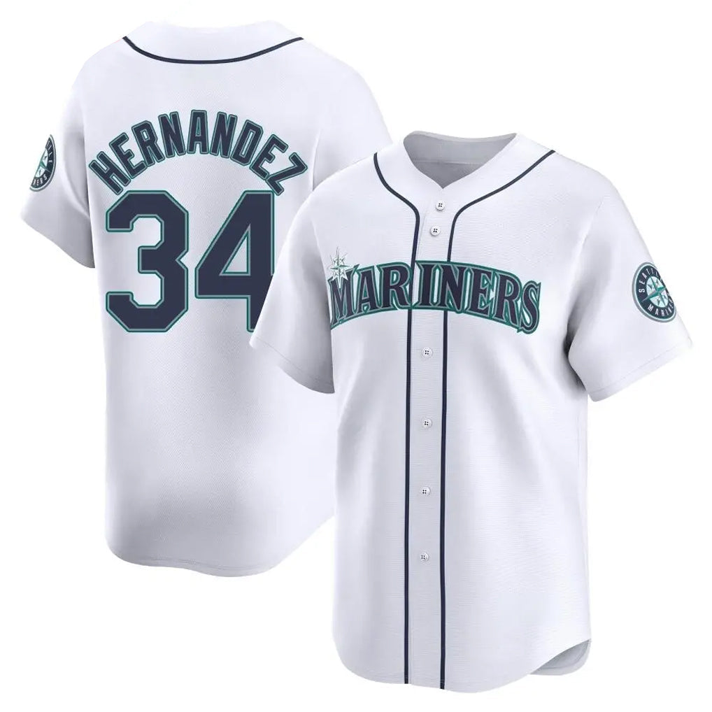 Ldoa S.Mariners #34 Felix Hernandez Player White Home Limited Stitched Jerseys