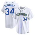 Ldoa S.Mariners #34 Felix Hernandez Player White Limited Throwback Cooperstown Collection Stitched Jerseys