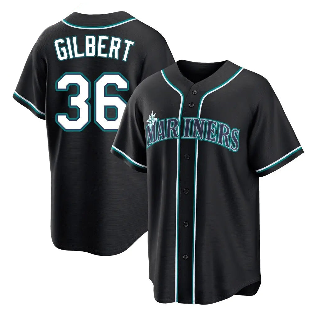 Ldoa S.Mariners #36 Logan Gilbert Player Black Fashion Home Limited Stitched Jerseys