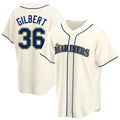 Ldoa S.Mariners #36 Logan Gilbert Player Cream Home Game Stitched Jerseys