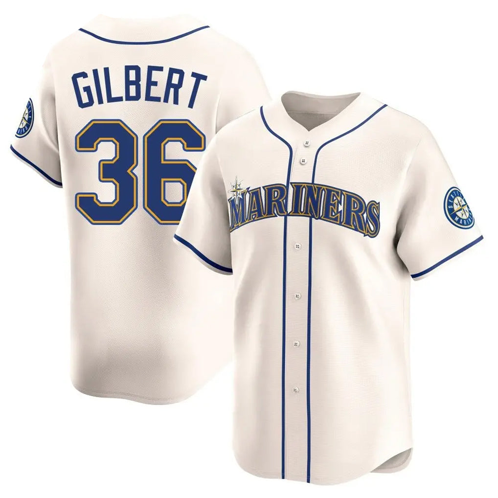 Ldoa S.Mariners #36 Logan Gilbert Player Cream Home Limited Stitched Jerseys