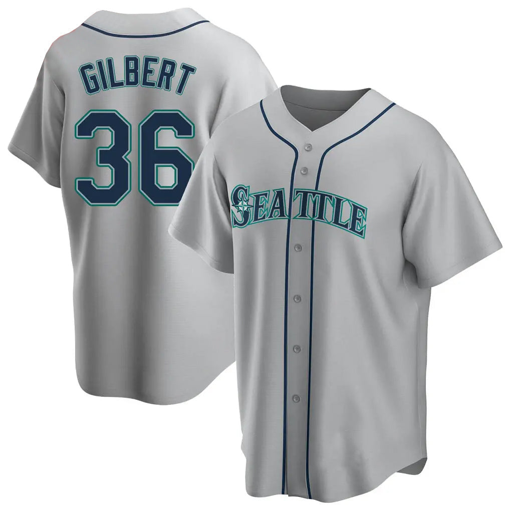 Ldoa S.Mariners #36 Logan Gilbert Player Gray Home Game Stitched Jerseys