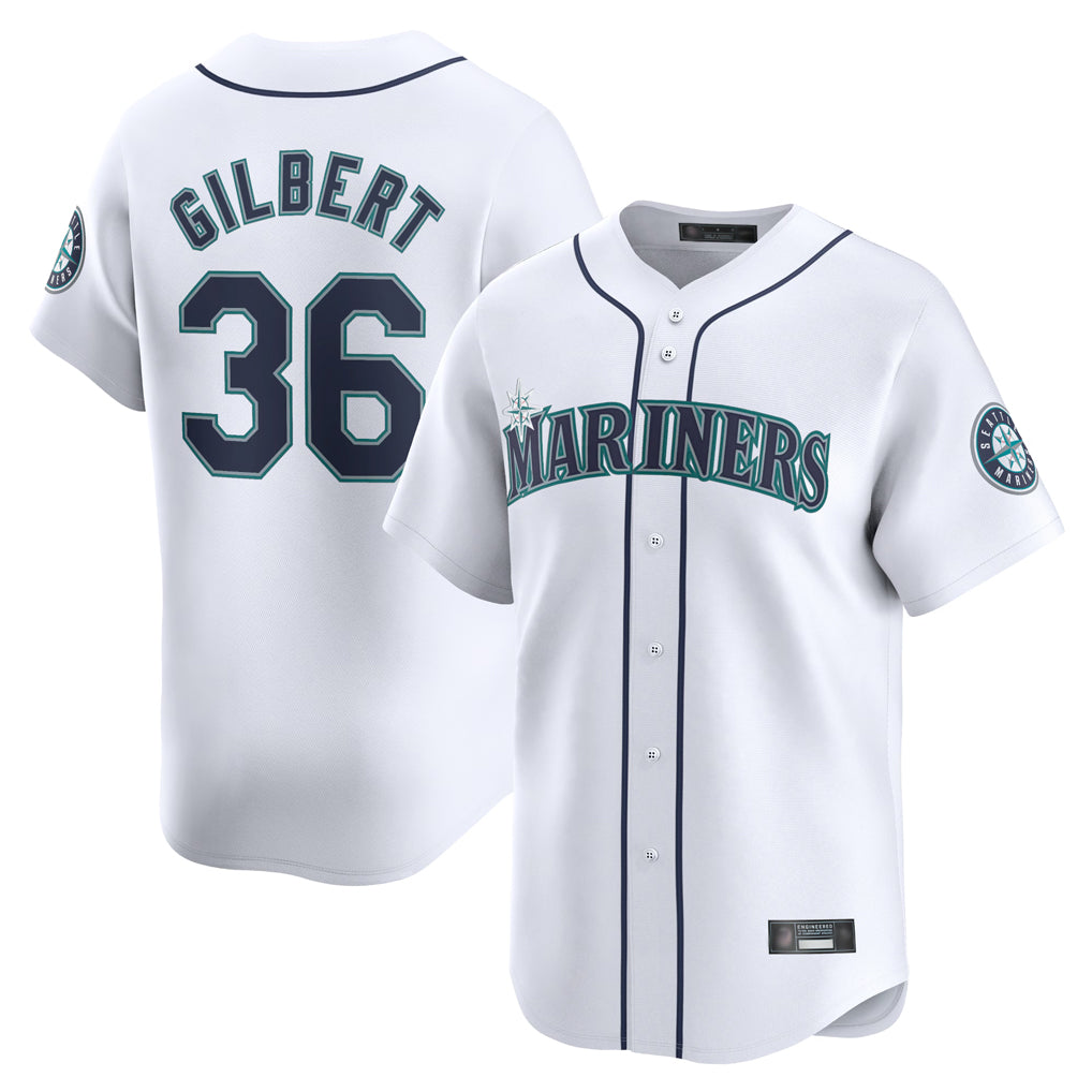 Ldoa S.Mariners #36 Logan Gilbert Player White Home Limited Stitched Jerseys
