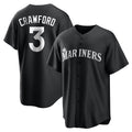 Ldoa S.Mariners #3 J.P. Crawford Player Black Home Limited Stitched Jerseys
