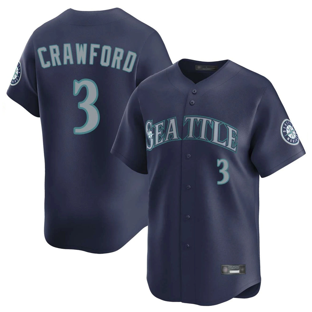 Ldoa S.Mariners #3 J.P. Crawford Player Navy Home Limited Stitched Jerseys