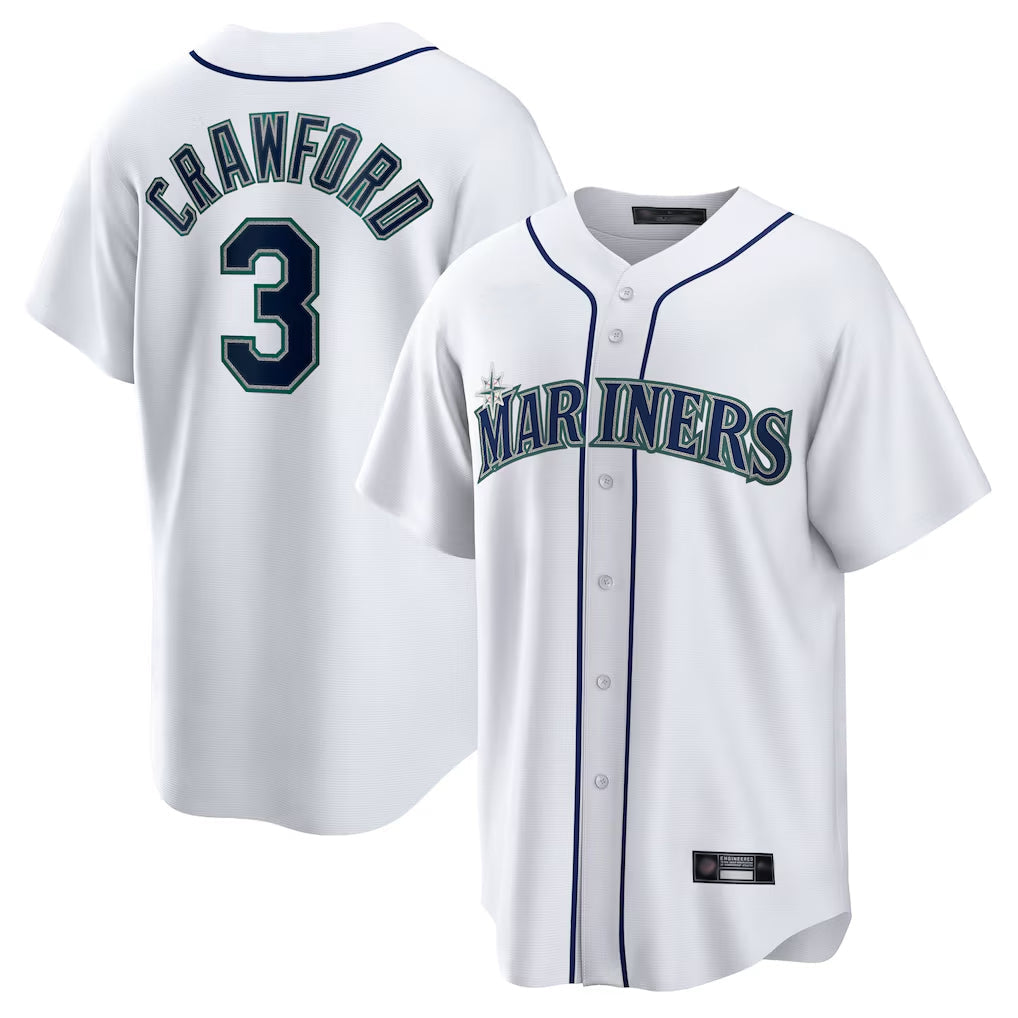 Ldoa S.Mariners #3 J.P. Crawford Player White Home Game Stitched Jerseys