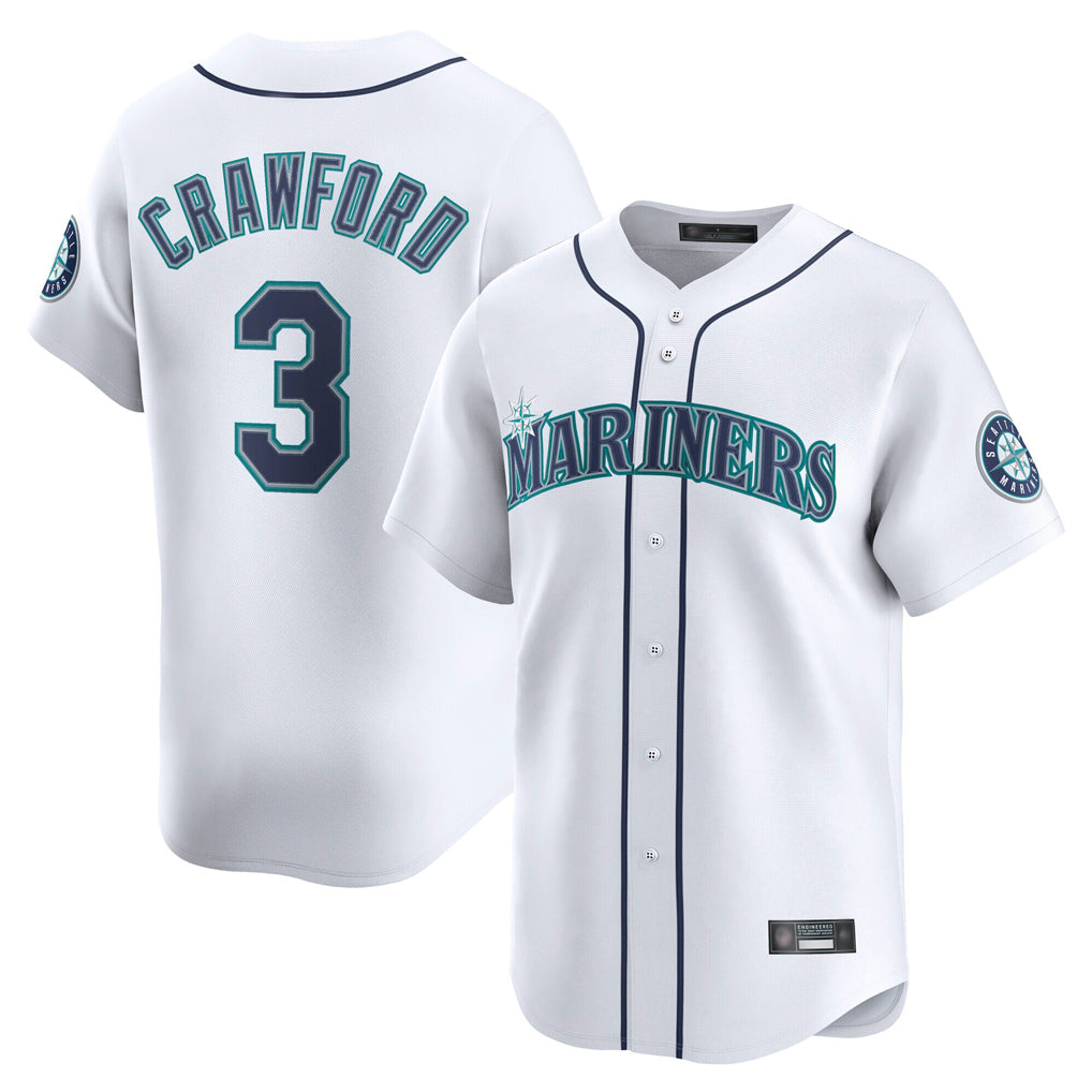 Ldoa S.Mariners #3 J.P. Crawford Player White Home Limited Stitched Jerseys
