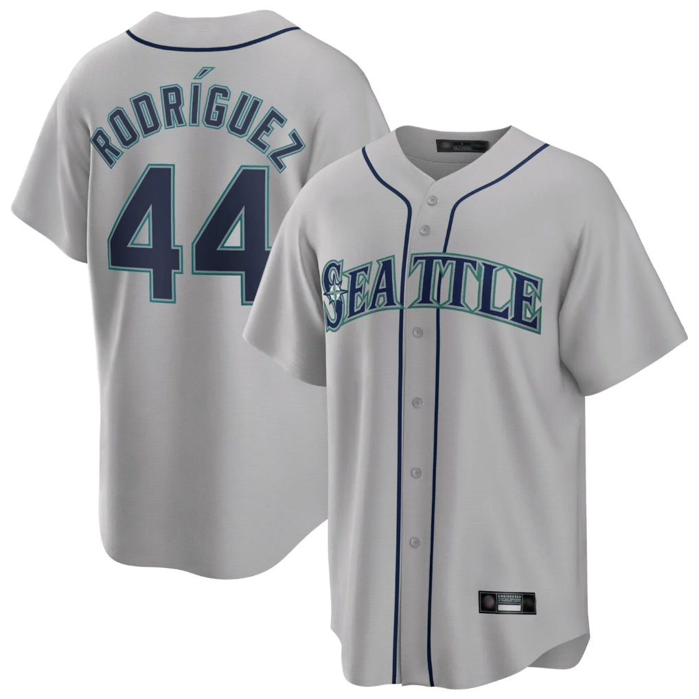 Ldoa S.Mariners #44 Julio Rodriguez Player Gray Home Game Stitched Jerseys