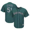 Ldoa S.Mariners #51 Ichiro Suzuki Player Aqua Majestic Cool Base Limited Stitched Jerseys