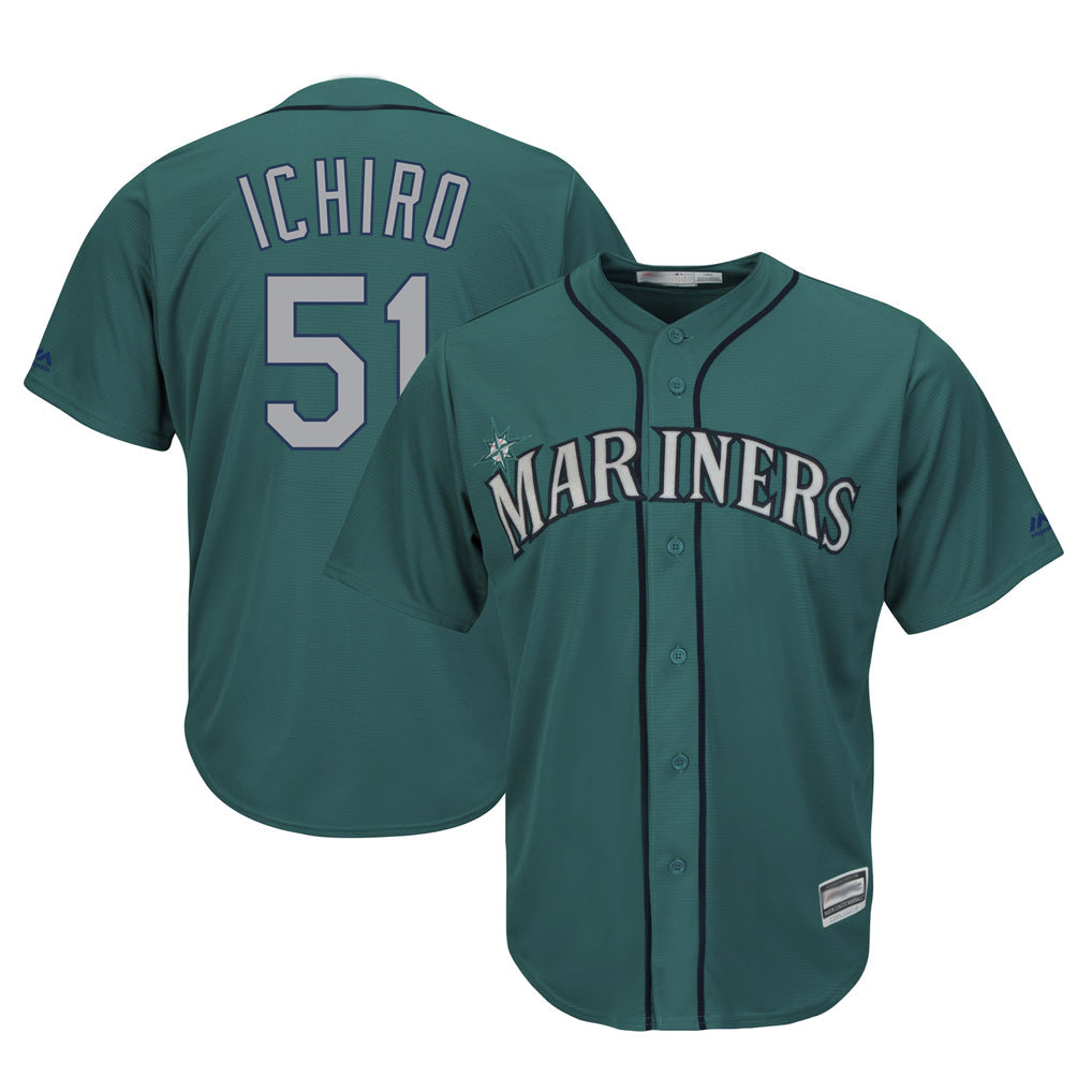Ldoa S.Mariners #51 Ichiro Suzuki Player Aqua Majestic Cool Base Limited Stitched Jerseys