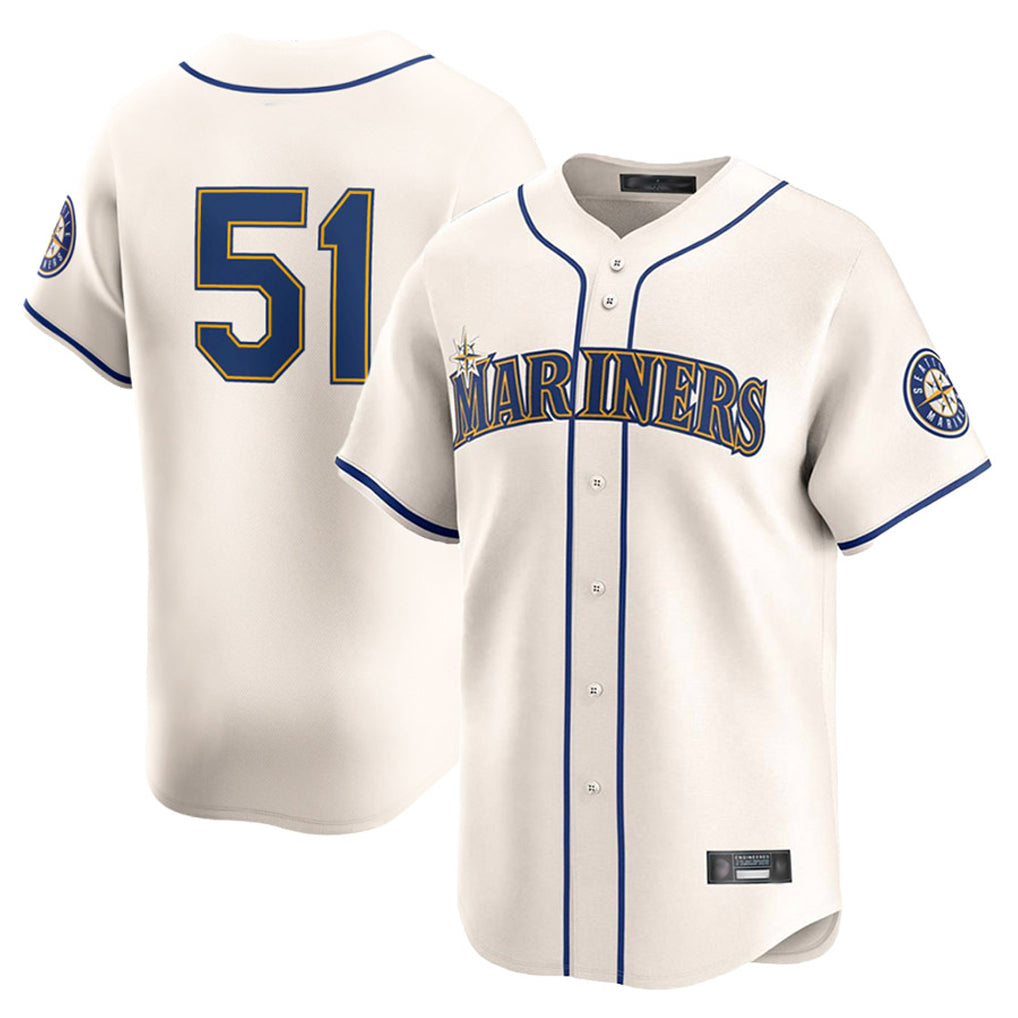 Ldoa S.Mariners #51 Ichiro Suzuki Player Cream Home Limited Stitched Jerseys
