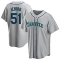 Ldoa S.Mariners #51 Ichiro Suzuki Player Gray Home Game Stitched Jerseys