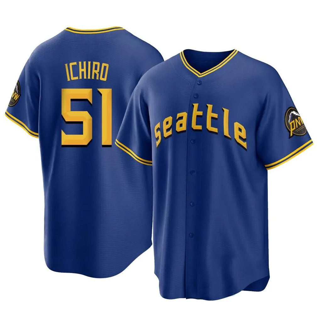 Ldoa S.Mariners #51 Ichiro Suzuki Player Royal City Connect Home Game Stitched Jerseys