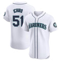Ldoa S.Mariners #51 Ichiro Suzuki Player White Home Limited Elite Stitched Jerseys