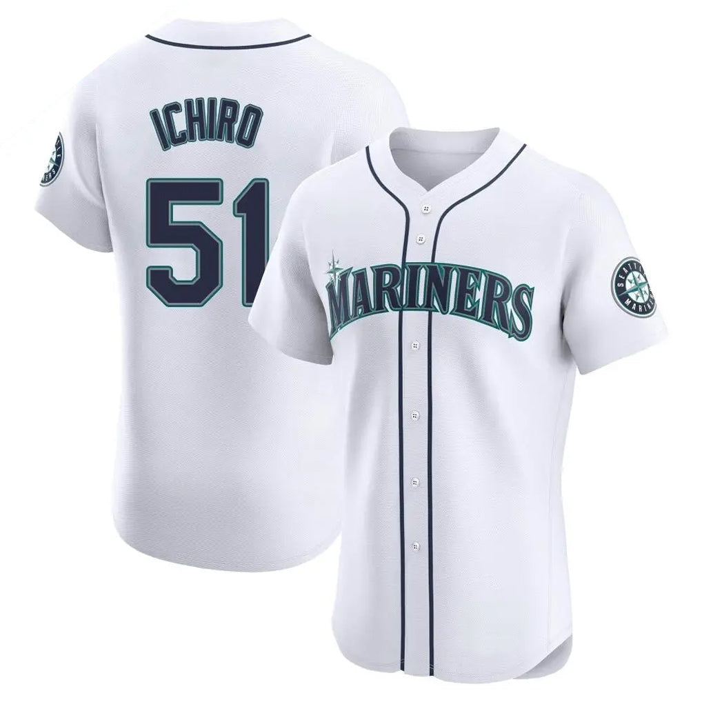 Ldoa S.Mariners #51 Ichiro Suzuki Player White Home Limited Elite Stitched Jerseys