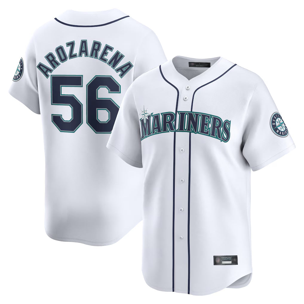 Ldoa S.Mariners #56 Randy Arozarena Player White Home Limited Stitched Jerseys