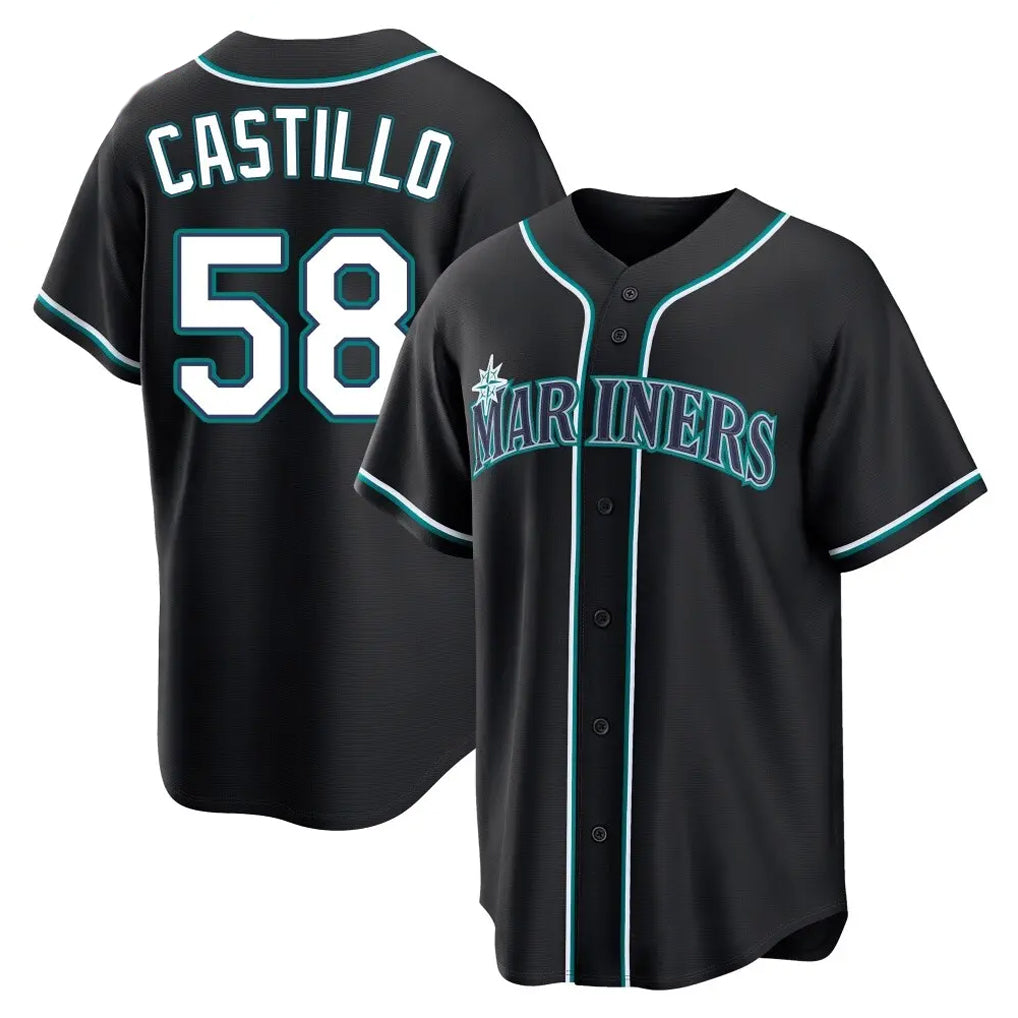 Ldoa S.Mariners #58 Luis Castillo Player Black Fashion Home Limited Stitched Jerseys