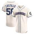 Ldoa S.Mariners #58 Luis Castillo Player Cream Home Limited Elite Stitched Jerseys