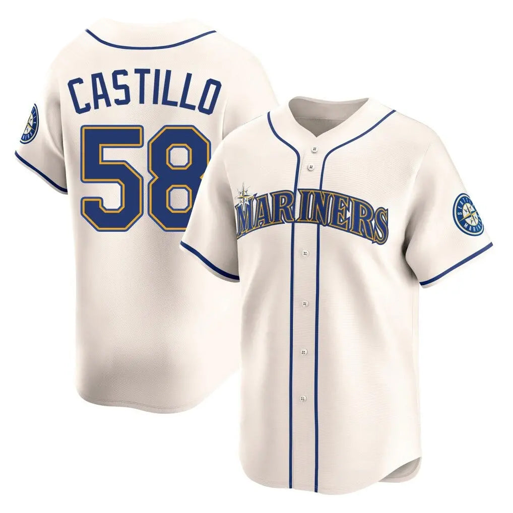 Ldoa S.Mariners #58 Luis Castillo Player Cream Home Limited Stitched Jerseys
