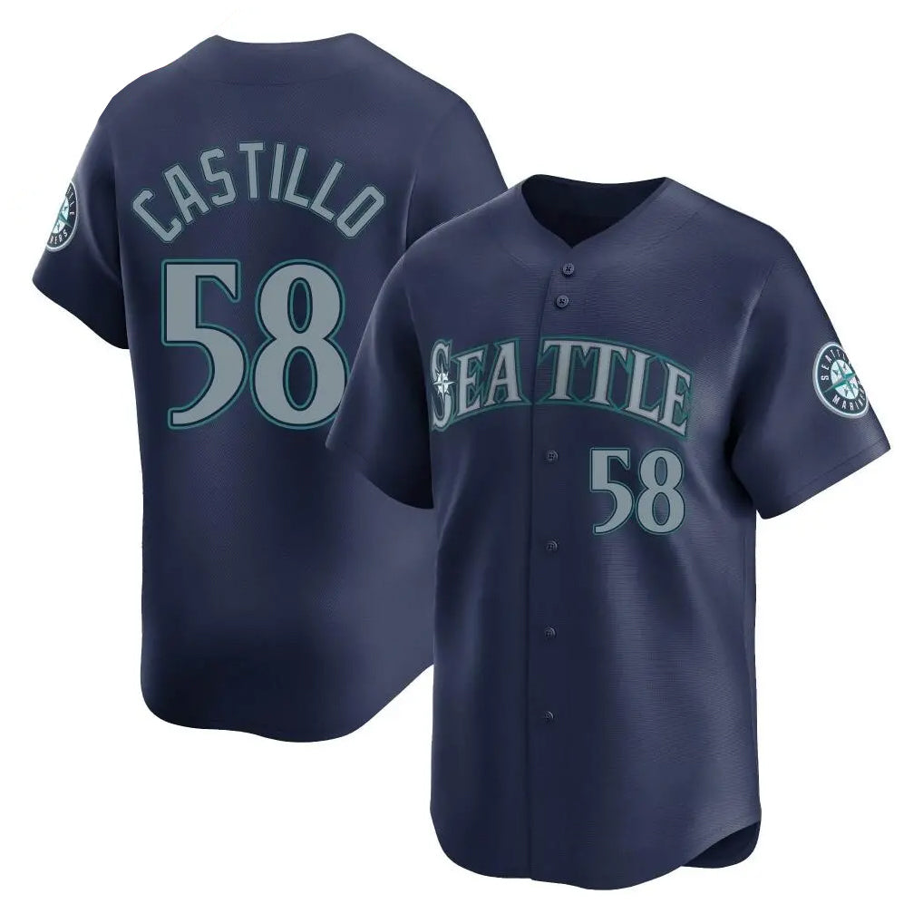 Ldoa S.Mariners #58 Luis Castillo Player Navy Home Limited Stitched Jerseys