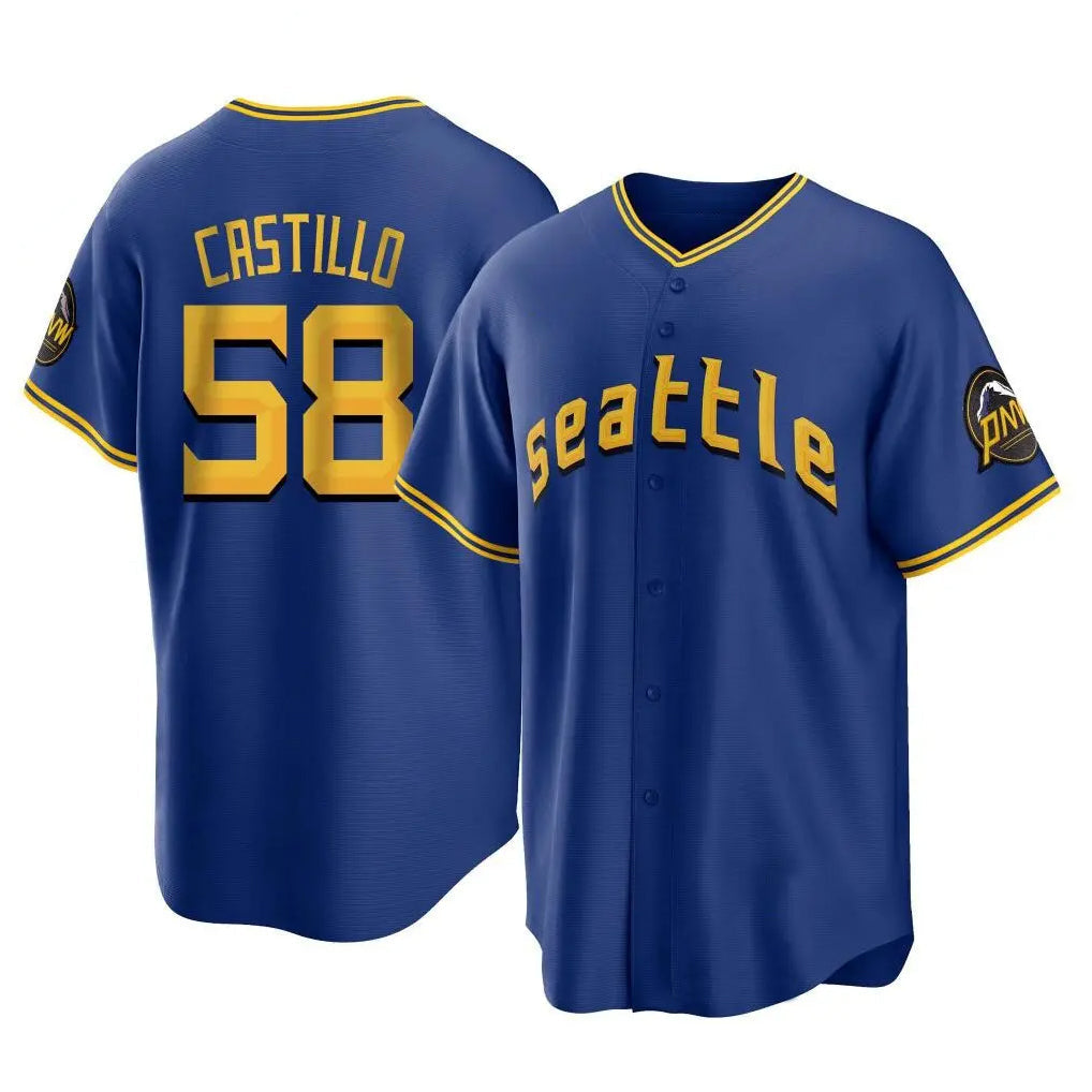 Ldoa S.Mariners #58 Luis Castillo Player Royal City Connect Home Game Stitched Jerseys